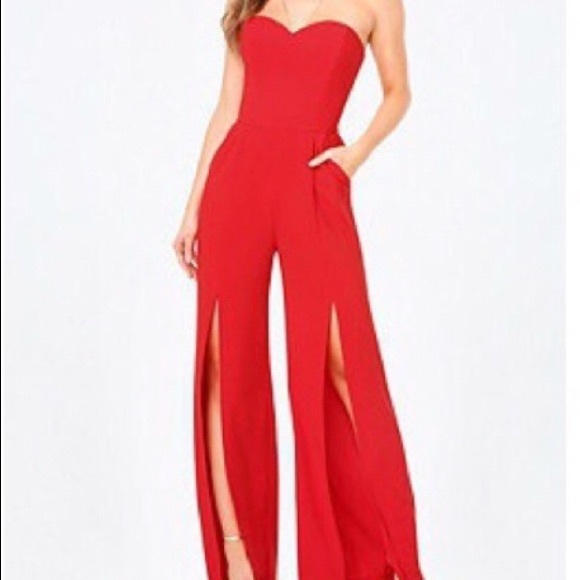 bebe red jumpsuit